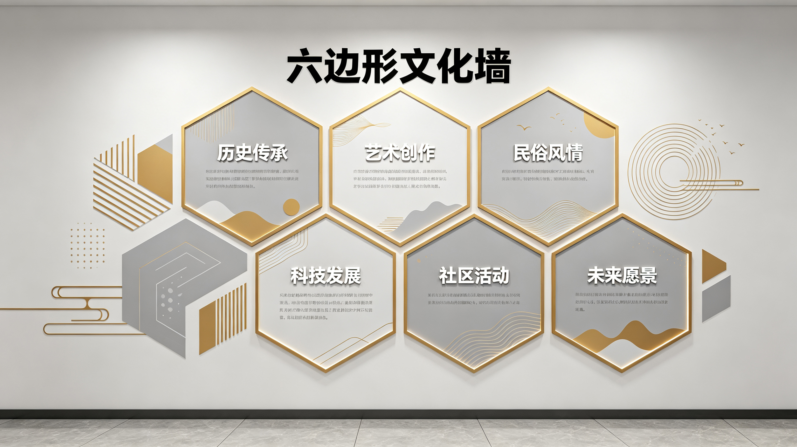 鹤壁企业文化墙 | 六边形信息美学